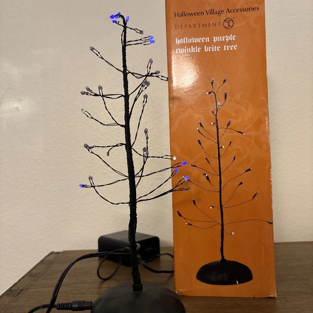 Dept 56 Halloween Purple Twinkle Brite Tree 53272 Halloween Village Accessories